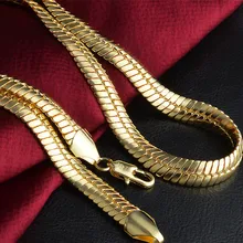 Colar estampado das mulheres dos homens da corrente do osso da serpente do ouro & do bronze grosso apertado 9mm 20