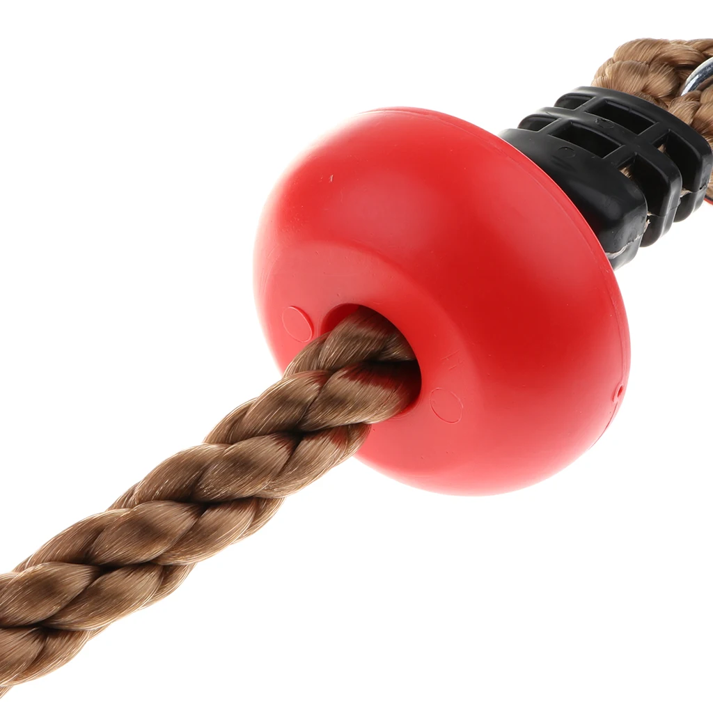 Kids Outdoor Play Fun Sports Fitness Playhouse 4-Knot Red Tree Hanging Disc Rope Swing Set Garden Playground Play Toy