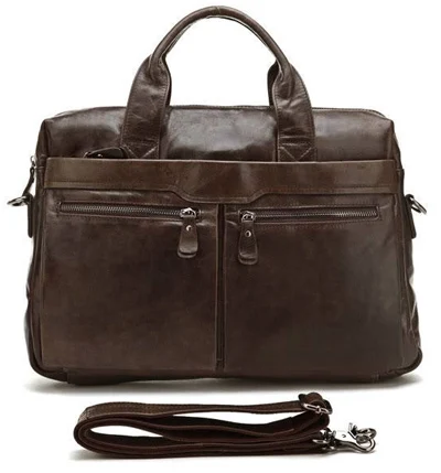 Модный портфель, мужской портфель из натуральной кожи, деловая сумка, кожаный мужской портфель для ноутбука, Офисная сумка, мужская сумка через плечо, сумка-мессенджер - Цвет: brown