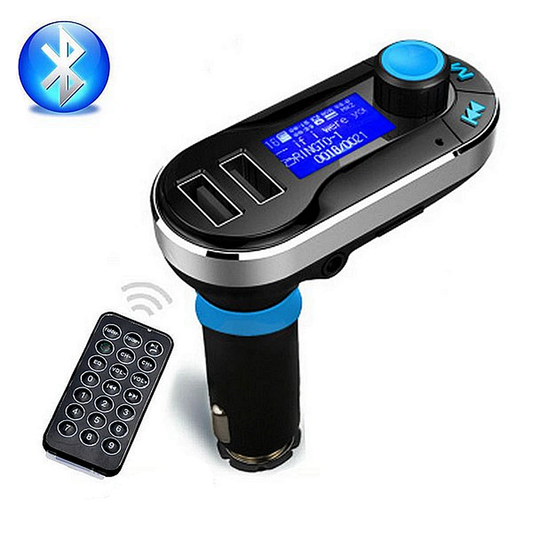 

Wireless Handsfree Bluetooth Car Kit FM Transmitter MP3 Player With Dual 2.1A USB Charger,Support USB/SD card/Aux input/U disk