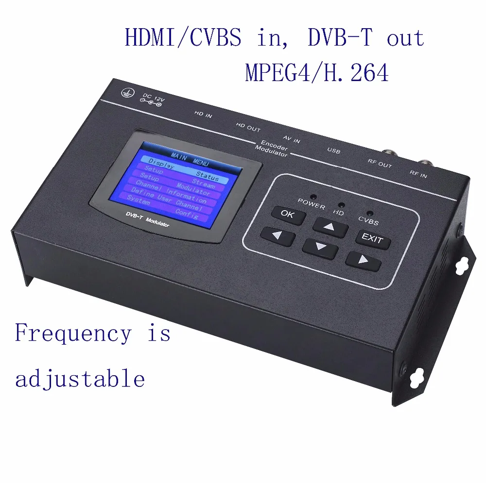 1080P HDMI/CVBS к DVB T модулятор кодировщика цифровой ТВ Headend QAM RF dvb t Φ|Теле- и
