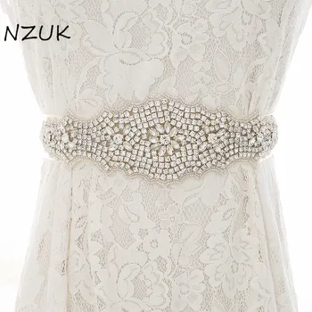 

Rhinestone Wedding Belt Crystal Bridal Dress Sash Silver Color Wedding Jewelry Accessories Women Wait Belt ZZY124S