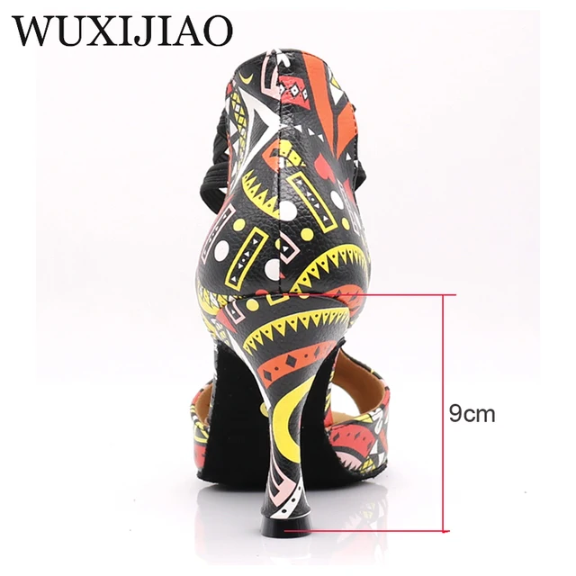 Zapatos de baile WUXIJIAO con estampado para mujer 9CM 4