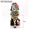WUXIJIAO New Featured print Dance Shoes For Women Latin Salsa Dance Boots Paty Ballroom Dance Shoes Women Shoes 9CM KS-028 4