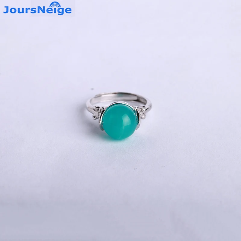 

Natural Ice Lake Blue and Green Tianhe Stone Transporter beads S925 Silver Adjustable Ring Women Gift Fashion Jewelry Wholesale