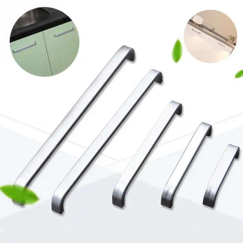 

5 Lengths Solid/Hollow Space aluminum handle Kitchen Furniture pulls wardrobe handle drawer handle 64mm/96mm/128mm/160mm/192mm