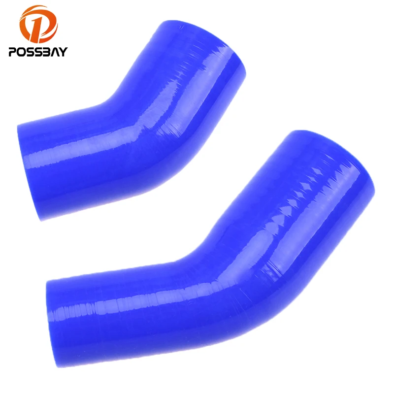 

POSSBAY Car Accessories 38-76mm 1.5'' to 3'' 45 Degree Blue Silicone Hose Pipe Reducer Hose Adjustable Car Silicone Turbo Hose