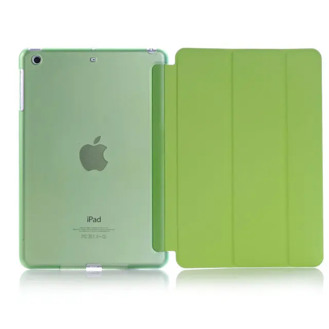 Для Apple iPad Air 2 Sleeping Wakup ультратонкий кожаный чехол для iPad 6 - Цвет: Зеленый