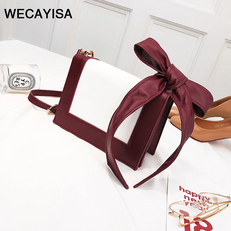 

WECAYISA Bag female 2018 new Summer red Cover flap version simple wild fashion shoulder Messenger bags retro party package tide