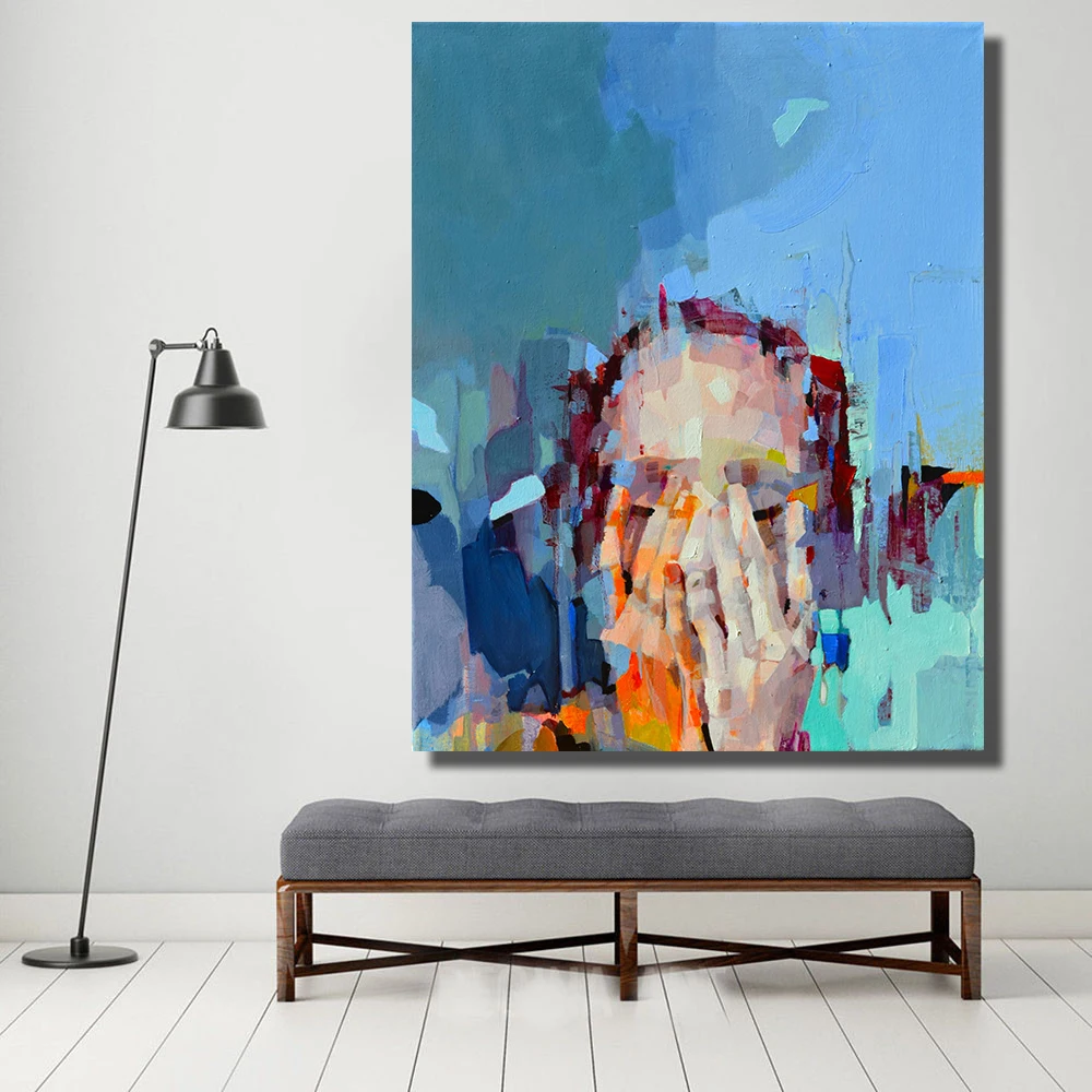 

When Silence happens in the Marketplace Oil Painting Canvas Painting Wall Pictures for Living Room posters Pop Art