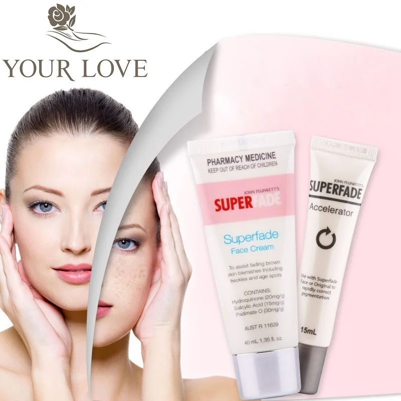 

Australia Superfade Face Cream+ Accelerator Hydroquinone Cream for Fading Brown Skin Blemishes Age Spots Freckles Pigmentation