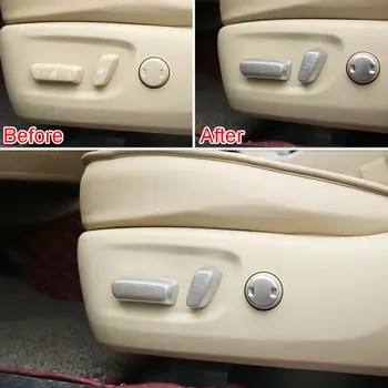 

ABS 5Pcs Car Seat Adjustment Switch Button Knob Decor Decoration Cover Trim Styling Sticker Fit For Toyota Highlander 2015