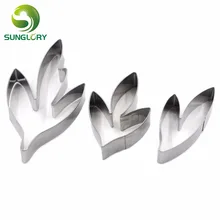 3 шт. цветок из нержавеющей стали резак пион листья печенья резак с цветочным лепестком форма для помады для бисквита Жевательная паста торт украшения