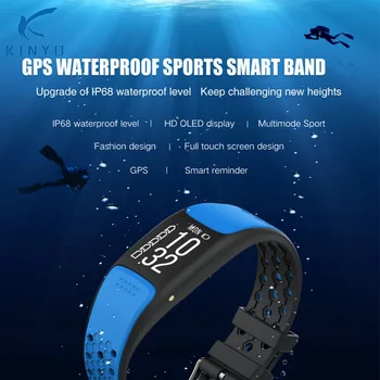

2018 New Kinyo KYP-005 smart band wristband Waterpaoof IP68 24 hours Heart rate Monitoring smart bracelet smartwatch pk band 2