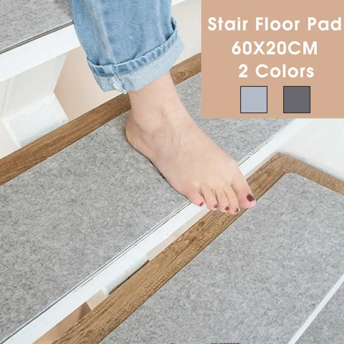 Self-adhesive Non-slip Stair Carpet Mat Reusable Washable DIY Floor Mat for Kitchen Living Room Stairway Pads Rug Soft Doormat