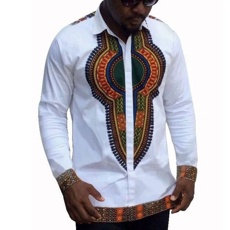 Африканский Dashiki платье рубашка Для мужчин Африка одежда Фирменная Новинка традиционных племенных Этническая рубашка Для мужчин s повседневные рубашки с длинными рукавами 3XL