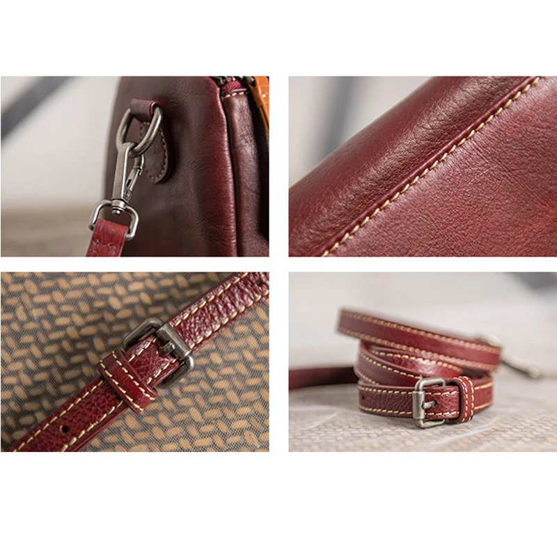 AETOO Handmade retro soft cowhide simple leather locomotive hand carrying small packets shoulder oblique cross female bag