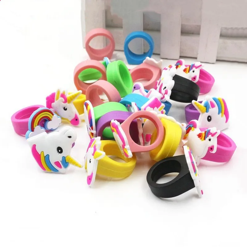 1PC/10PC Unicorn Ring Child Toy Rings Unicorn Party Favor Birthday Party Decorations Kids Gifts