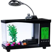 new led lights Usb Mini Fish Tank Desktop Electronic Aquarium Mini Fish Tank with Water Running
