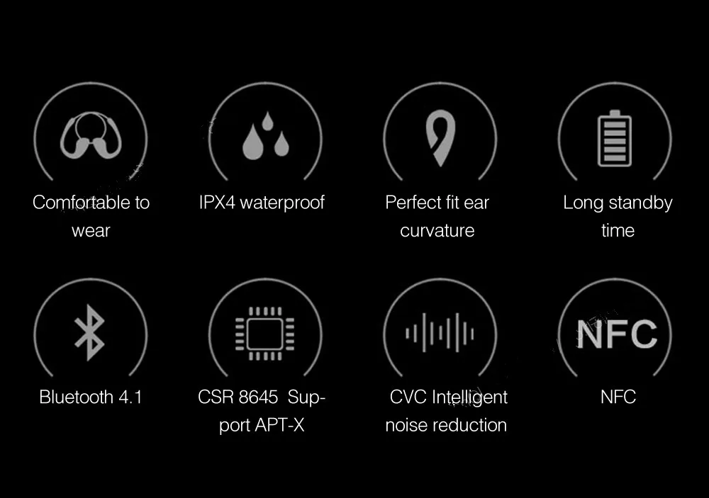 4,1 Bluetooth гарнитура наушники беспроводные наушники микрофон AptX спортивные наушники для iPhone Android телефон