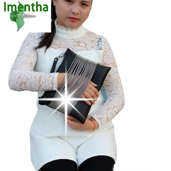 

100% qualtiy women Casual Clutch bag Vintage women leather handbags Small Black Evening Clutch Bag Female Purses lady Day Clutch