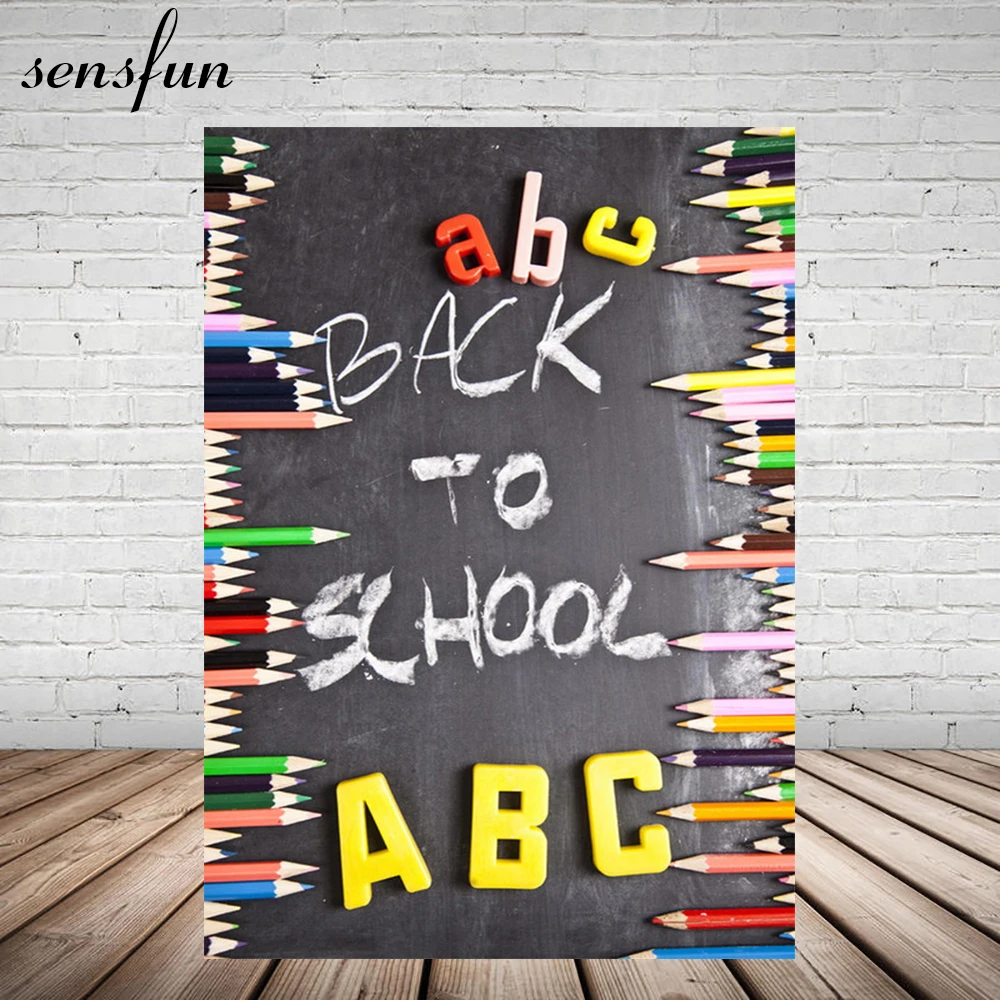 Sensfun Back To School Photography Backdrop Colorful Pencil Blackboard Backgrounds For Photo Studio 7x5FT Vinyl | Электроника