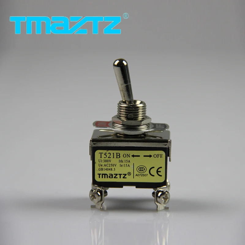 1 шт. TMAZTZ T521B 1221 AC 250 В 15A ВКЛ./ВЫКЛ. DPST 2P1T два 2 положения Панель Крепление тумблер