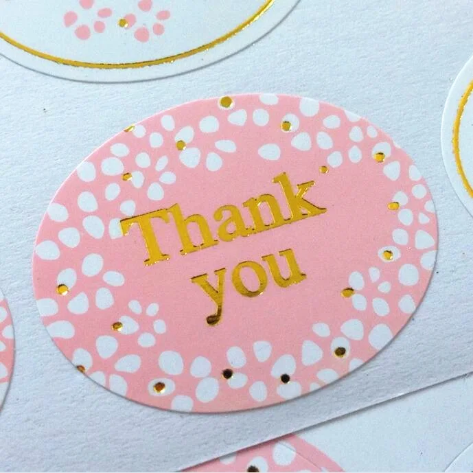 120 шт./лот круглая Золотая серия Thank you цветная наклейка для выпечки упаковка