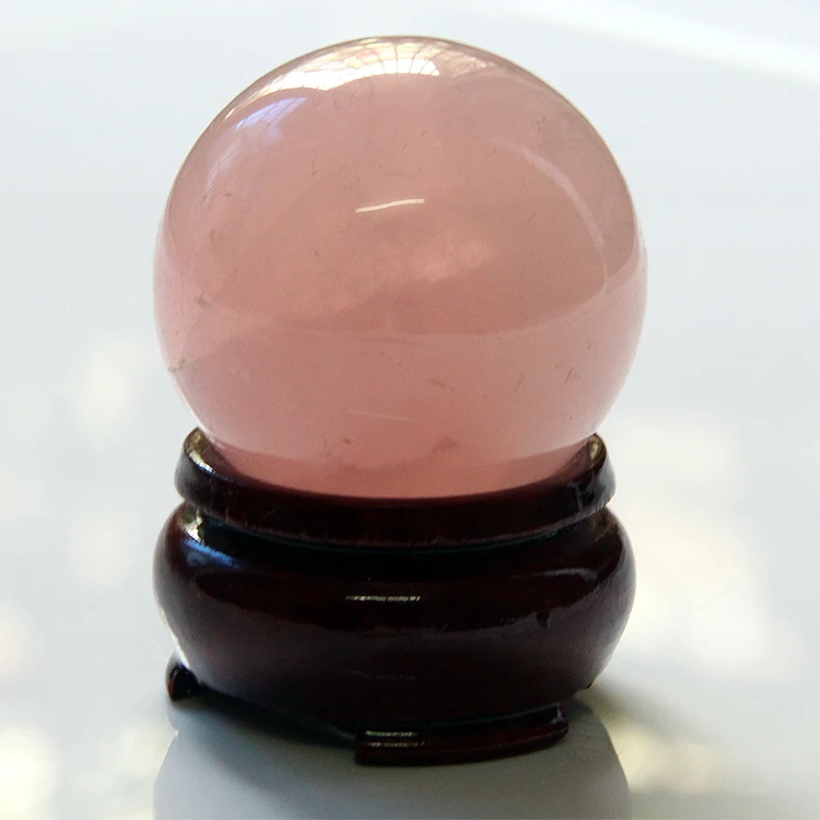 С деревянной подставкой 30 мм или 40 мм льда виды натурального розового кристалла розового кварцевая сфера мяч Исцеление