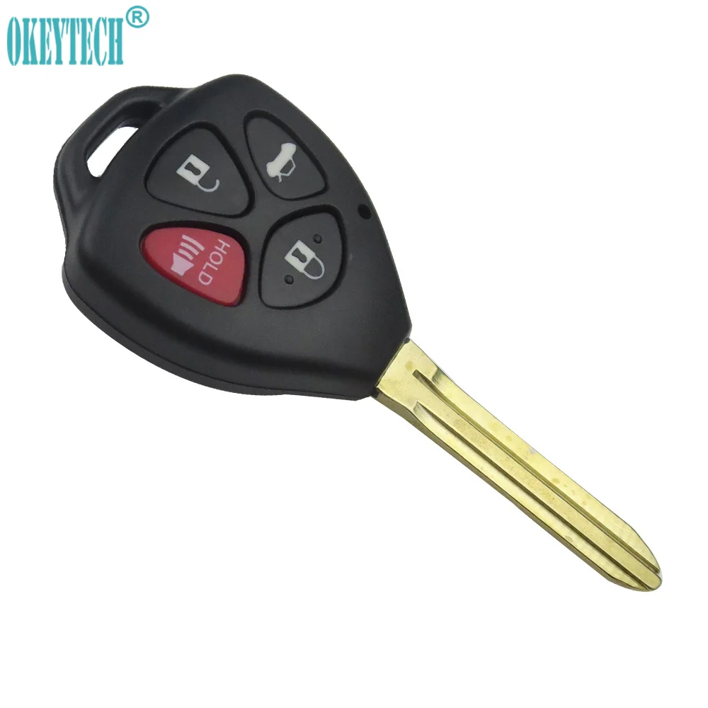 OkeyTech New Uncut Blade 3+1 Buttons Blank Car Remote Key Case Shell Fob For Toyota Camry Avalon Corolla Matrix RAV4 Venza Yaris