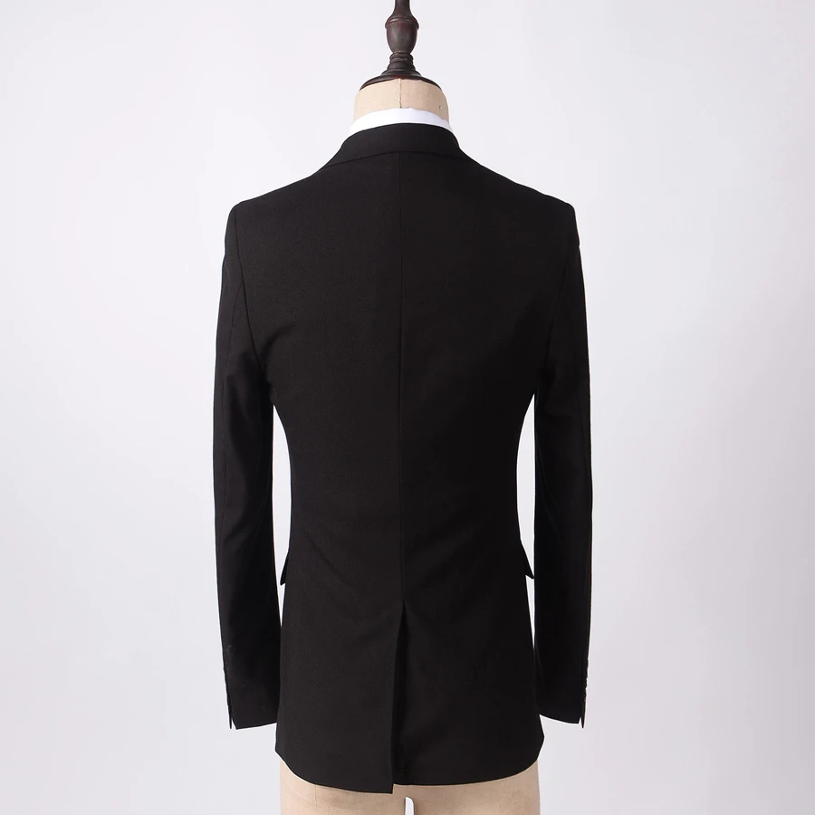 Classic Black Business Suit 3 Pieces (Jacket+Vest+Pants) Groom Tuxedos Wedding Suits Slim Fit for Men Single Breasted 2019 New