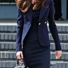 Темно-Синяя Женская юбка, костюм, длинный рукав, блейзер, длина до колена, юбка, для работы, для офиса, женская одежда, B341