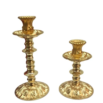 

IMUWEN Metal Candle Holder Gold Candle Stand Fashion Delicate Candelabra Wedding Exquisite Candlestick Table Home Decor