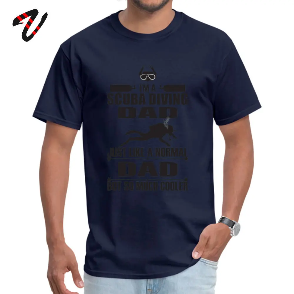 Short Sleeve Tops T Shirt Round Neck All Cotton Men's T Shirts Scuba Diving Dad Family Tops Shirt Brand New Free Shipping Scuba Diving Dad -20689 navy