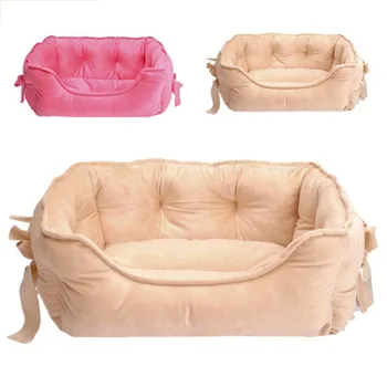 

2Colors Luxury dog Kennels princess bed lovely cool dog pet cat beds sofa teddy house with Bowknot