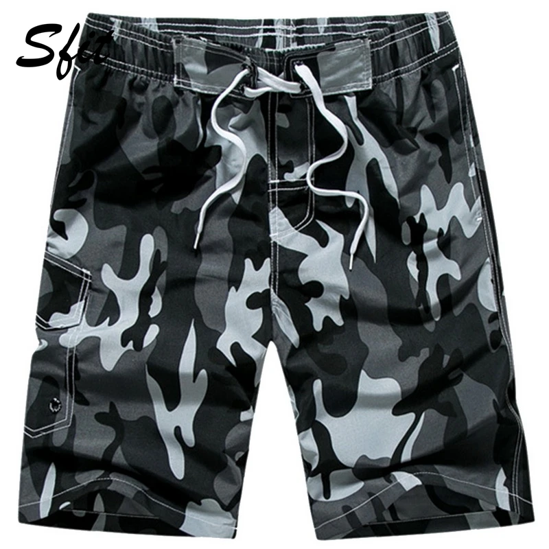 تدقيق الصيف الرجال شورتات للبحر فضفاض كبير حجم ملابس السباحة عارضة سريعة الجافة المياه الرياضة السباحة تصفح السراويل التمويه نمط
