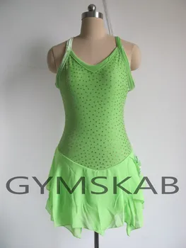 

2018 Charming Figure Skating Dress Women's Girl's Customized Ice Skating Dress Sleeveless Gymnastics Costume 8173
