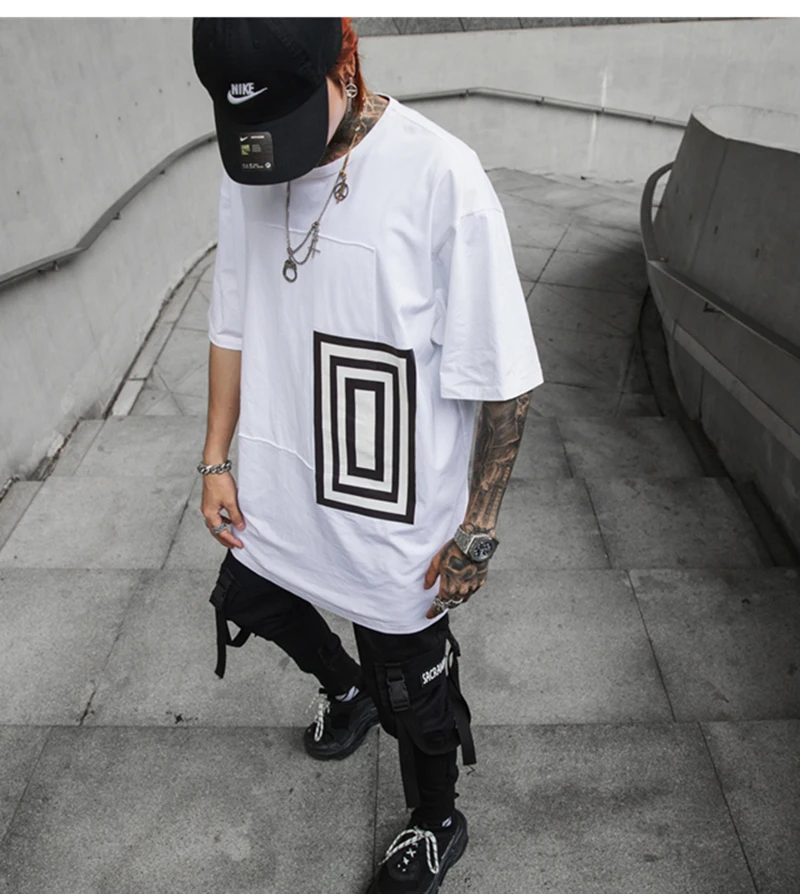 Korean Oversized Shirt Men Thin Summer Hawaiian Hip Hop Printed Shirts Mens   (4)