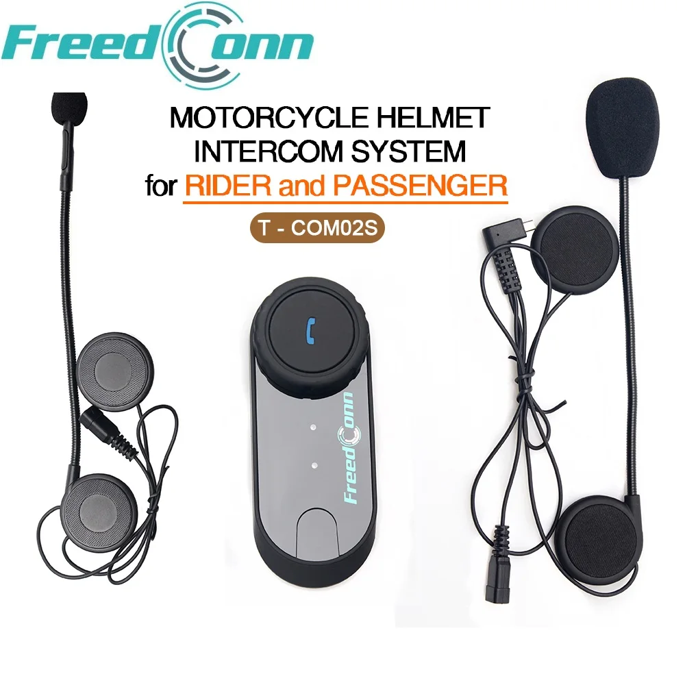 FreedConn T-COM 02S мотоциклетный шлем переговорный Водонепроницаемый Bluetooth шлем гарнитура для всадника и пассажирского задника домофон