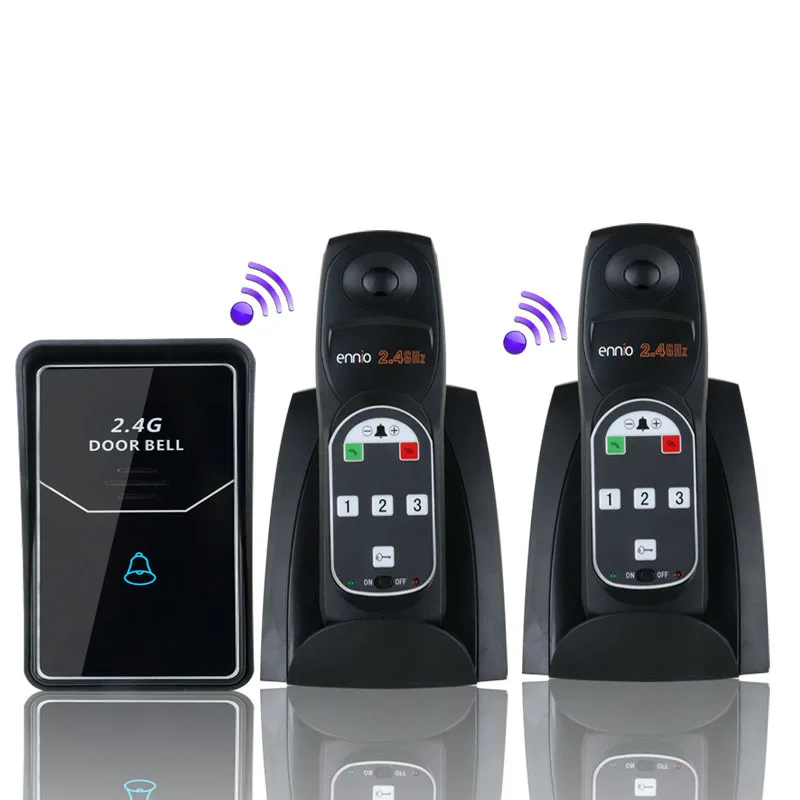 

2.4G Digital Wireless Intercom System Door Bell wireless remote unlock two Indoor
