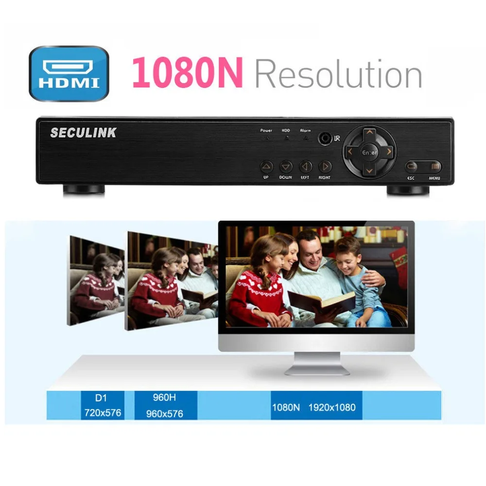 

Seculink 8CH 16CH 1080N 5-in-1 AHD DVR PAL NTSC High Definition H.265 Compression P2P Remote Control CCTV Surveillance Recorder