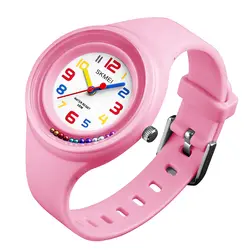 SKMEI детские часы красочные детские часы кварцевые часы для мальчиков и девочек Водонепроницаемый топ модного бренда браслет для студентов