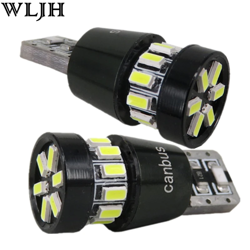 

WLJH 2pcs Car LED Lights T10 W5W Led 168 194 2825 Canbus High Power 3014 SMD Headlight Strip Bulbs for Honda Accord 2013-2015