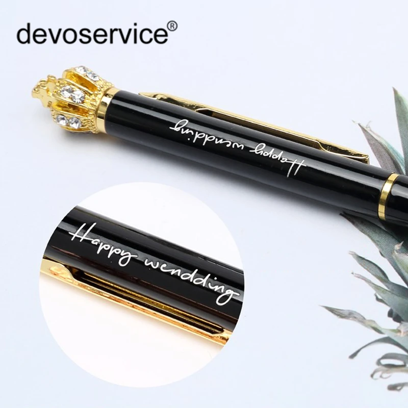 Customizable LOGO Colourful Crown Crystal Style Pens Surprise Ballpen For School Stationery Office Supply Birthday Wedding Gift