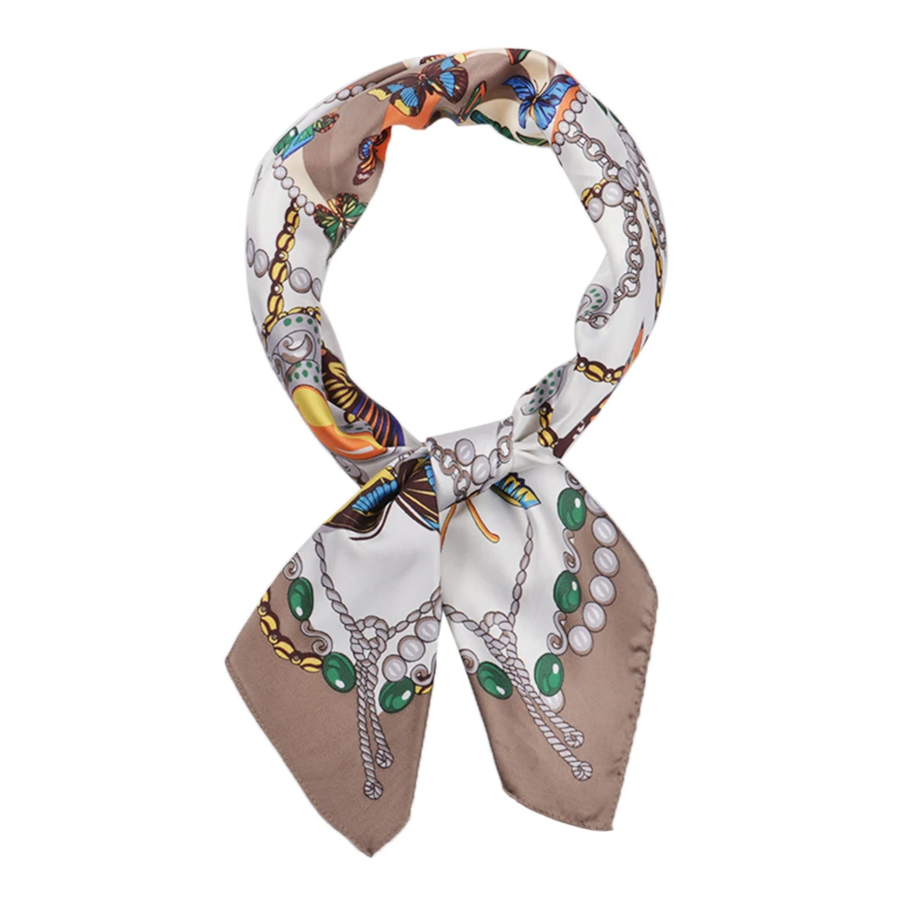Womens Satin Silk Feeling Formal Square Neck Scarf Head Hair Scarf Wraps