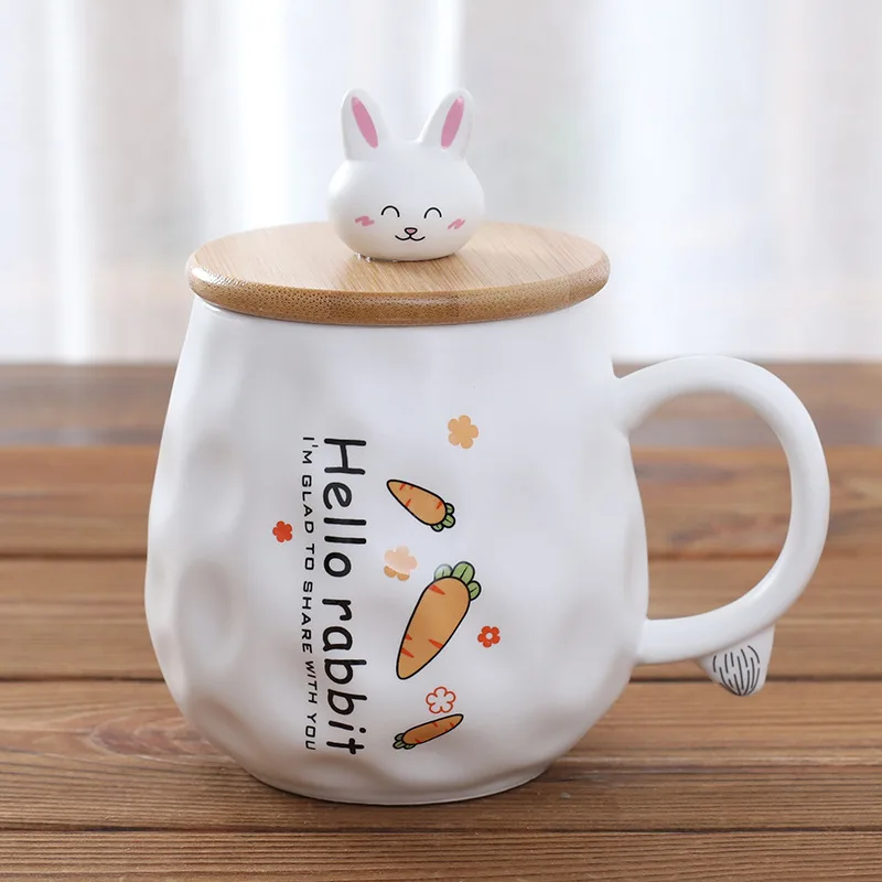 Забавная керамическая кофейная кружка Hello Rabbit морковь Офисная Бытовая чайная