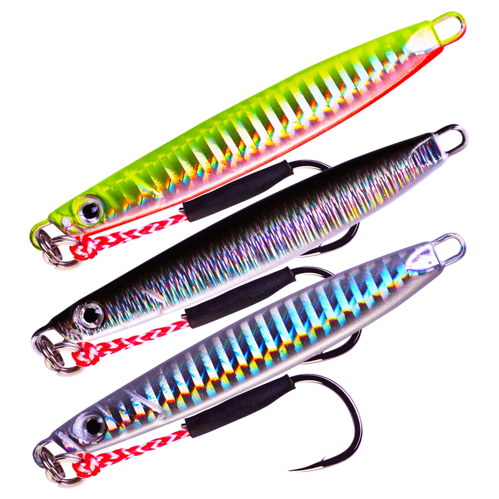 

1PC Jigging Lead Fish 18G/21G/30G Metal Jig Fishing Lure with/No Hooks 5 Colors Paillette Knife Wobbler Artificial Hard Bait New