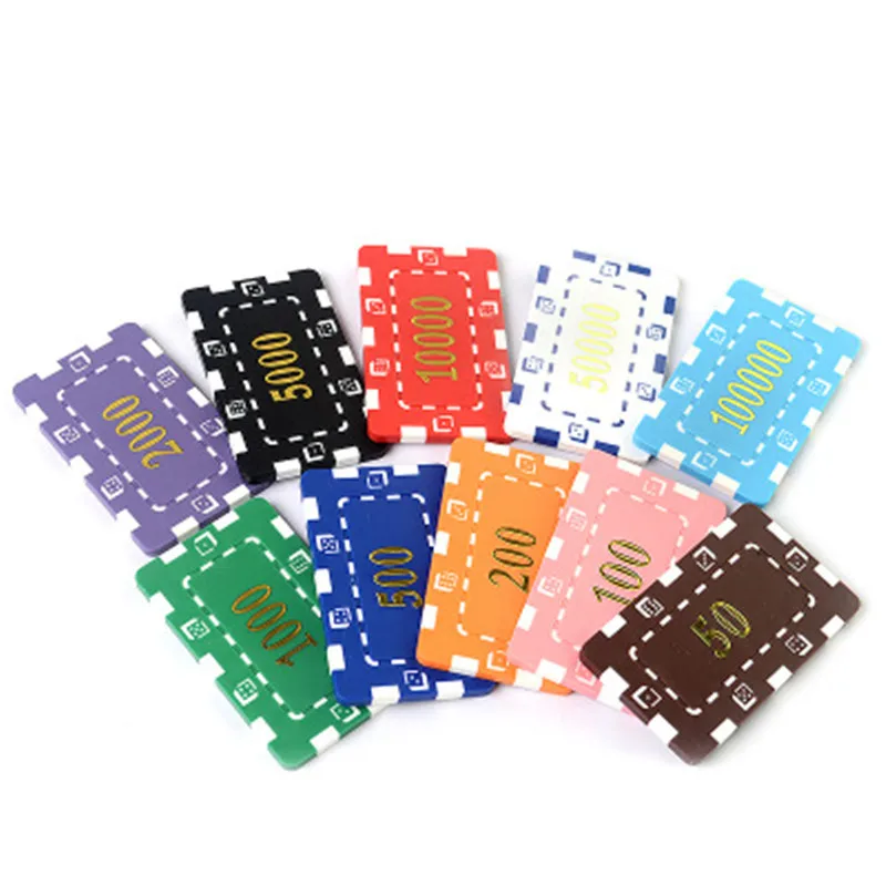 

ABS Rectangular Face Value Bingo Chip Texas Hold'em Black Jack Mahjong Chess Room Entertainment Game Bingo Color Chip Coin