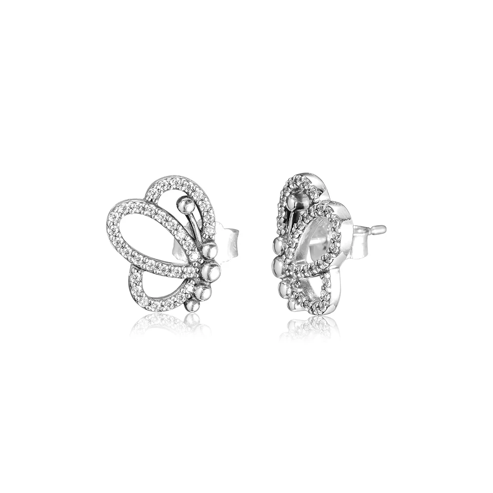 CKK серьги Бабочка контуры серьги гвоздики стерлингов серебряные ювелирные изделия 925 серебро для женщин серьги-гвоздики женские Pendientes
