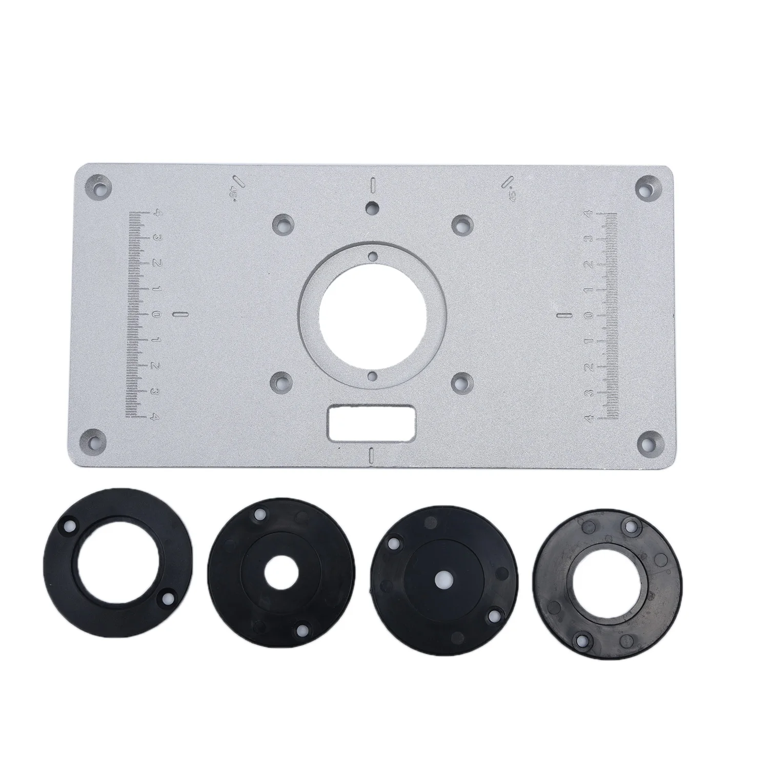 

235x120x8mm Aluminum Router Table Plate Table Insert Plate 4 Rings Screws For Wood Working Woodworking Benches